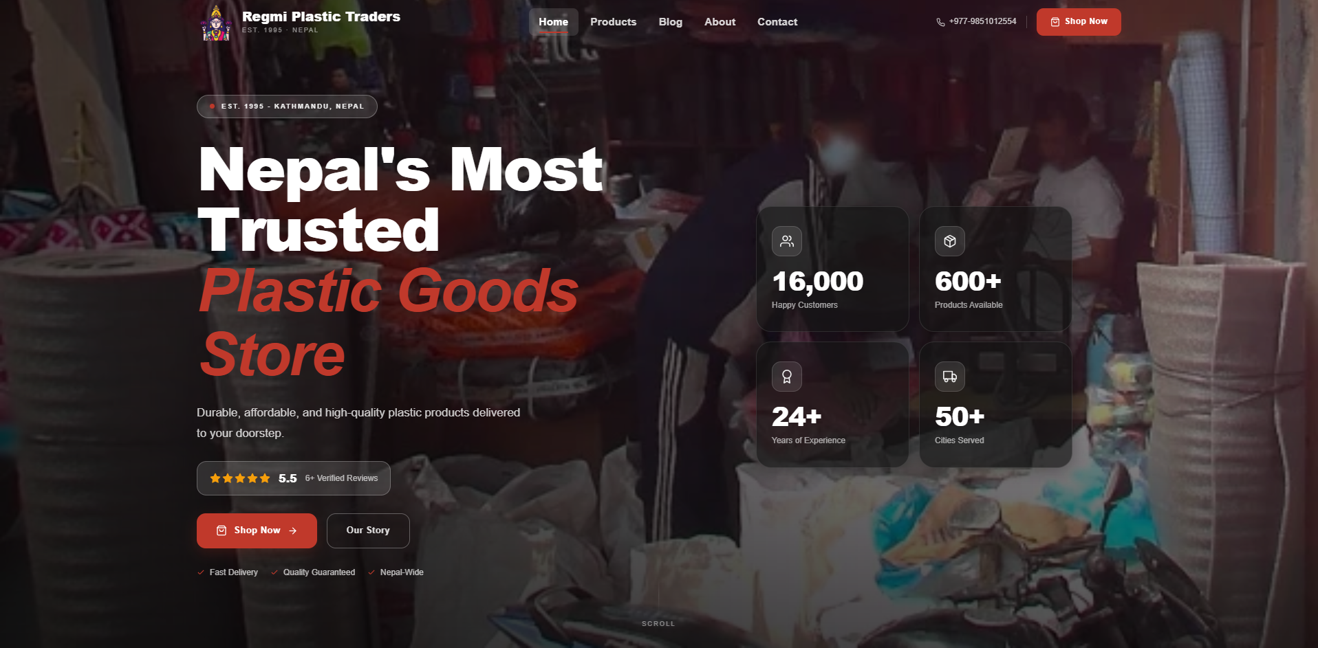 Regmi Plastic Traders - E-Commerce & Enterprise project built by Rijan Regmi